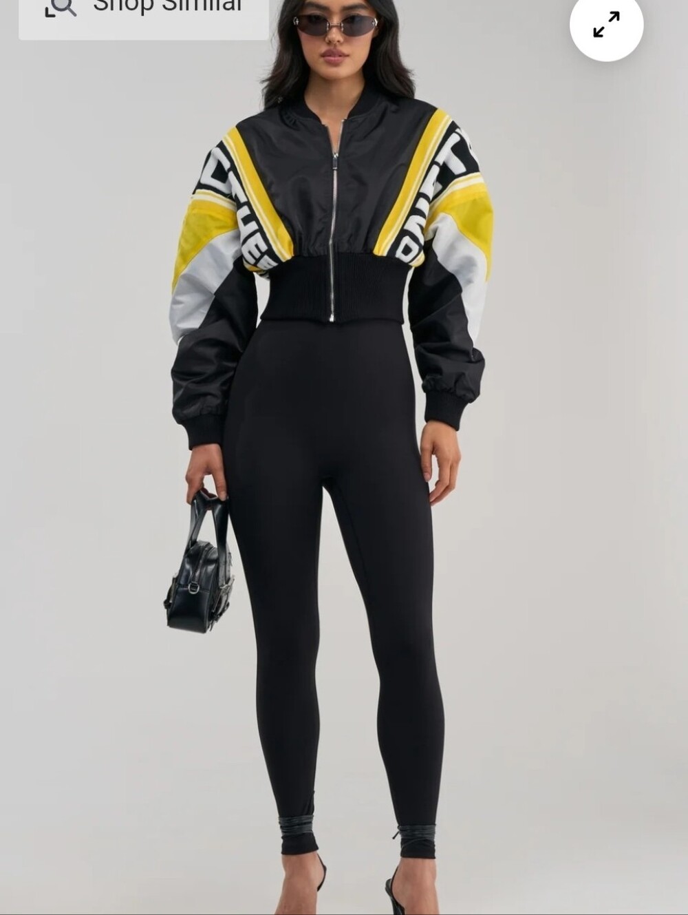 AKIRA PHOENIX MIXED MEDIA BOMBER IN YELLOW SZ. LARGE